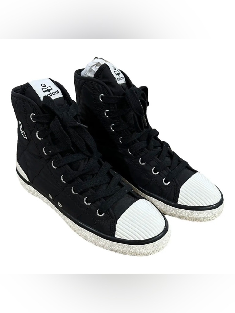 Isabel Marant Black and White High-Top Sneakers